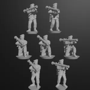 10 & 15mm British Infantry in Berets with 84mm Recoilless Rifles (7 poses)