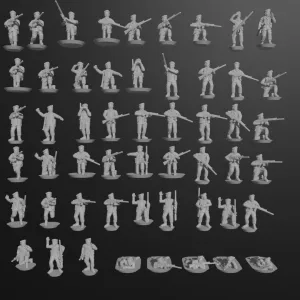 10 & 15mm British Infantry in Berets with L1A1 SLRs (53 poses)