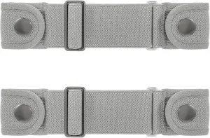 2 Pack No Buckle Belts for Men Women - Elastic Stretch Adjustable Invisible Side Belt Fits 1.5 Inch Loops