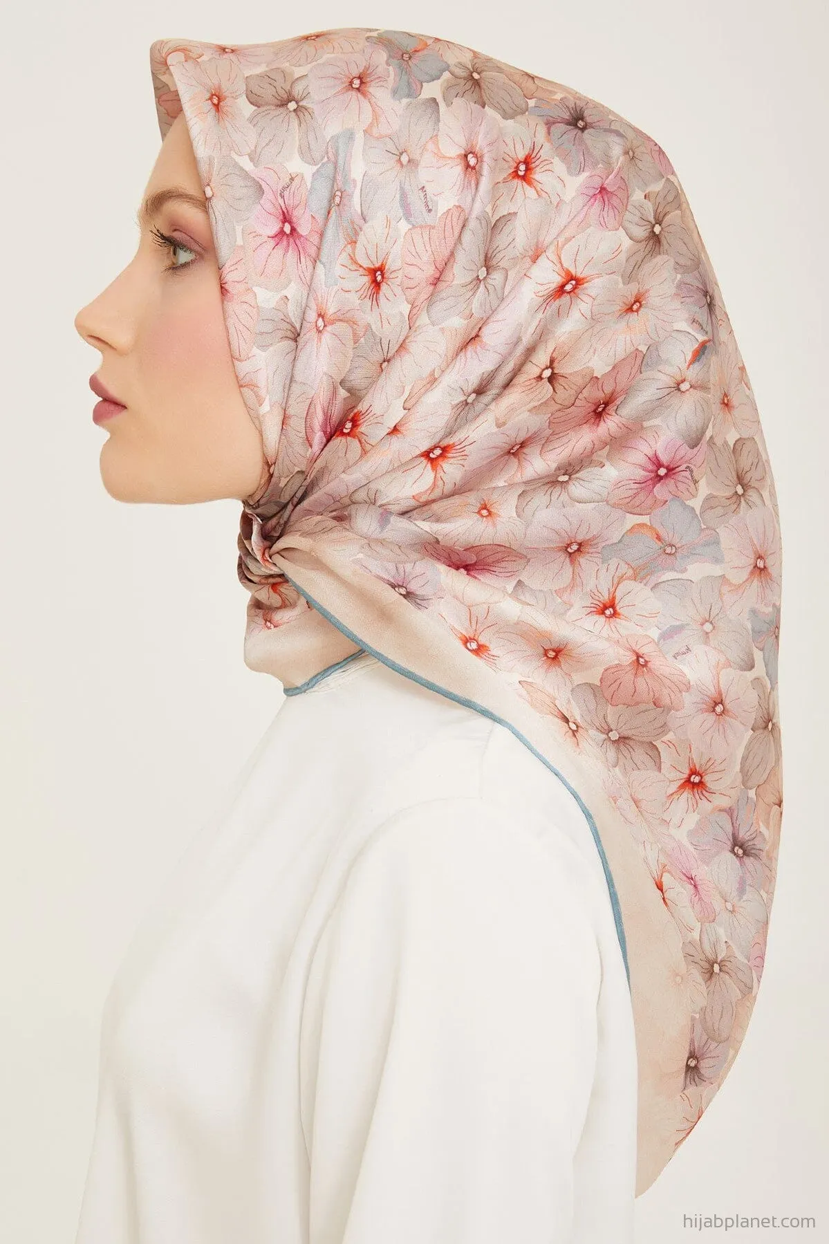 Armine Hydrangea Print Silk Scarf #25