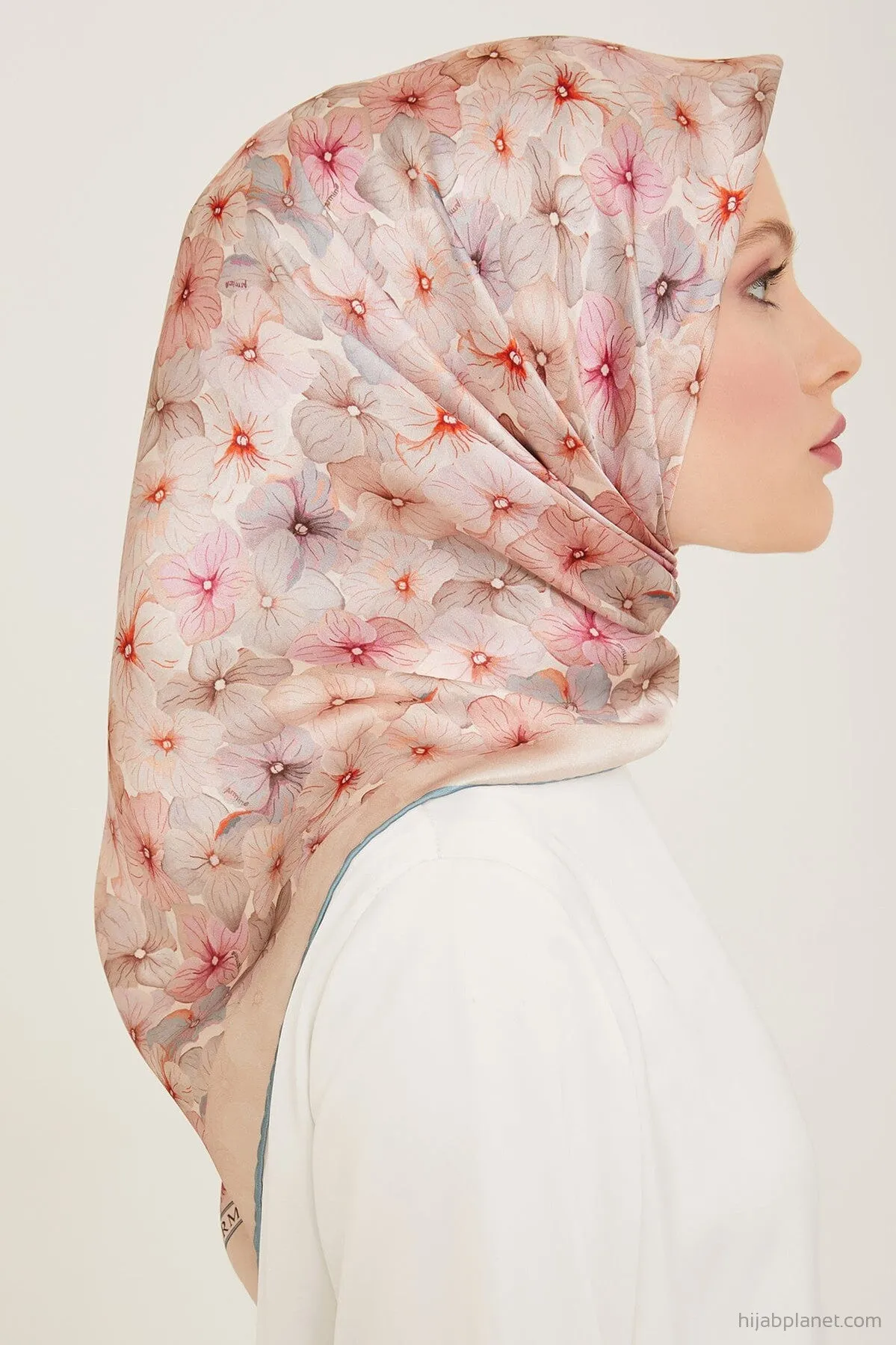 Armine Hydrangea Print Silk Scarf #25