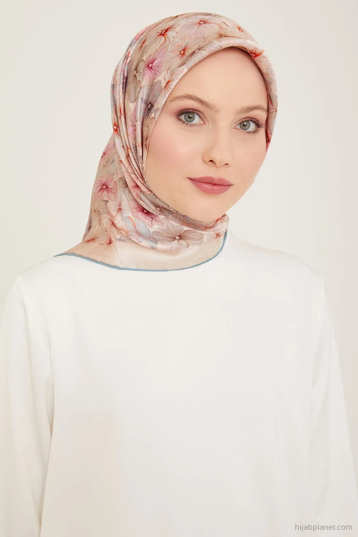 Armine Hydrangea Print Silk Scarf #25