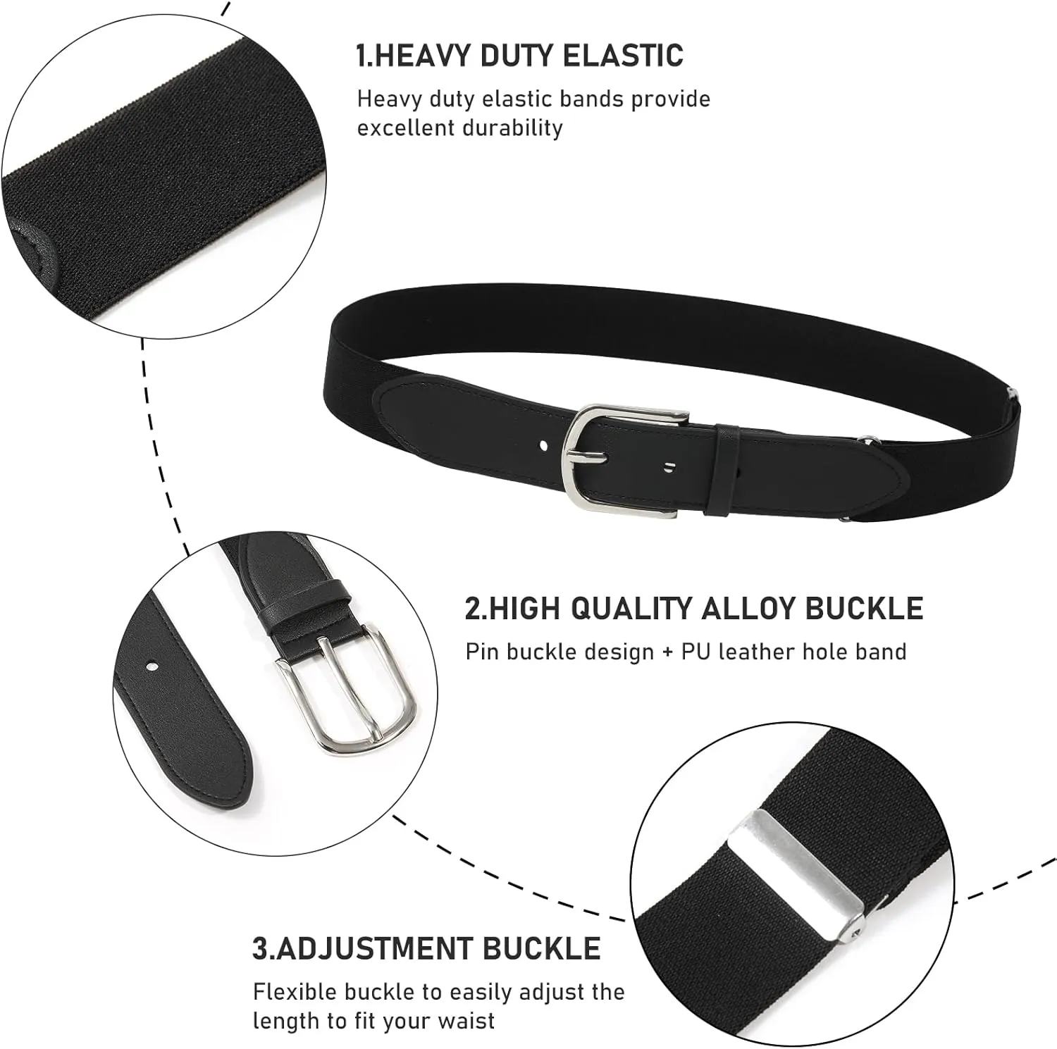 AWAYTR Adult and Youth Baseball Belt - Elastic Adjustable Softball Uniform Belts for Kids Boys and Girls