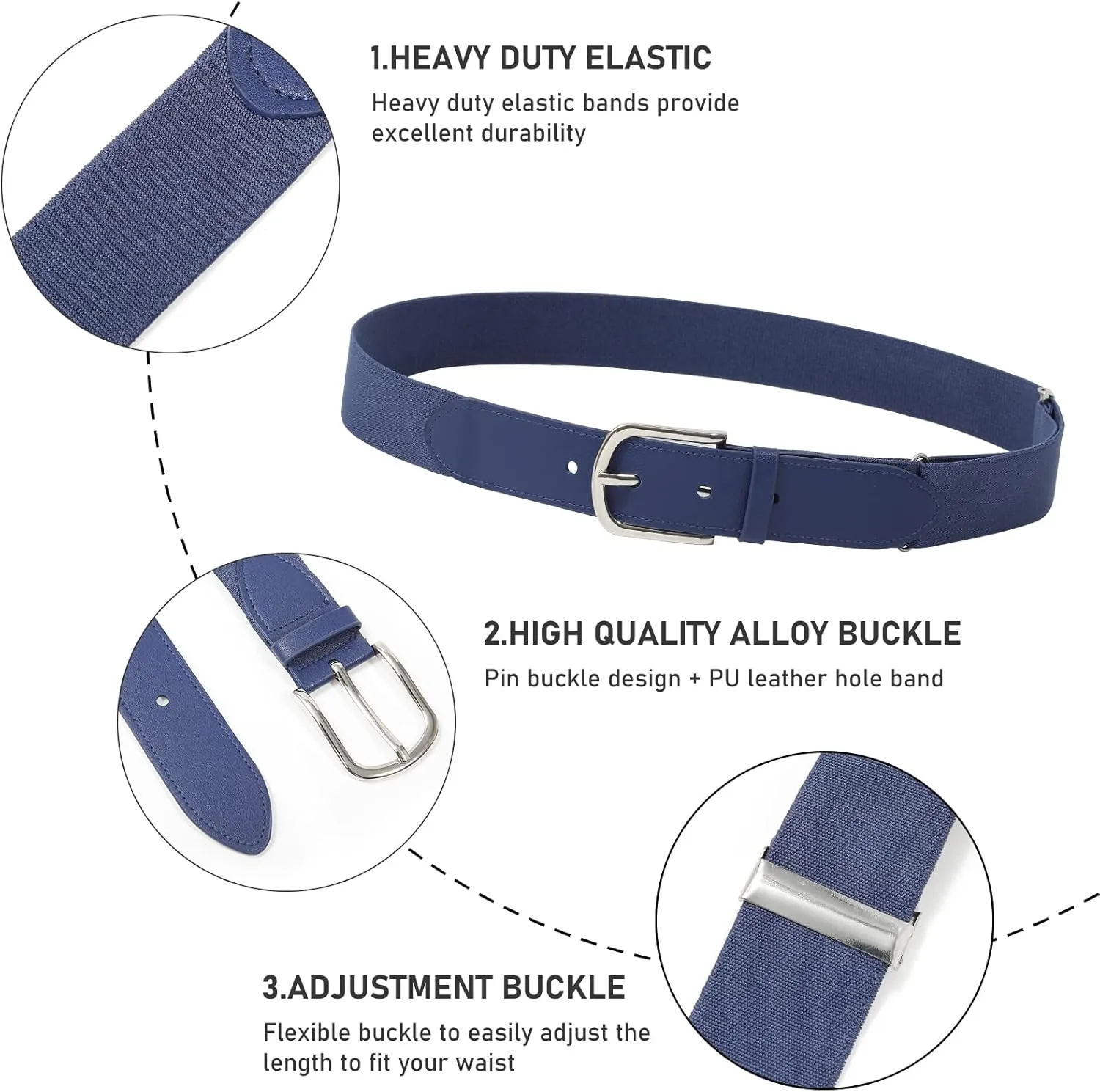 AWAYTR Adult and Youth Baseball Belt - Elastic Adjustable Softball Uniform Belts for Kids Boys and Girls