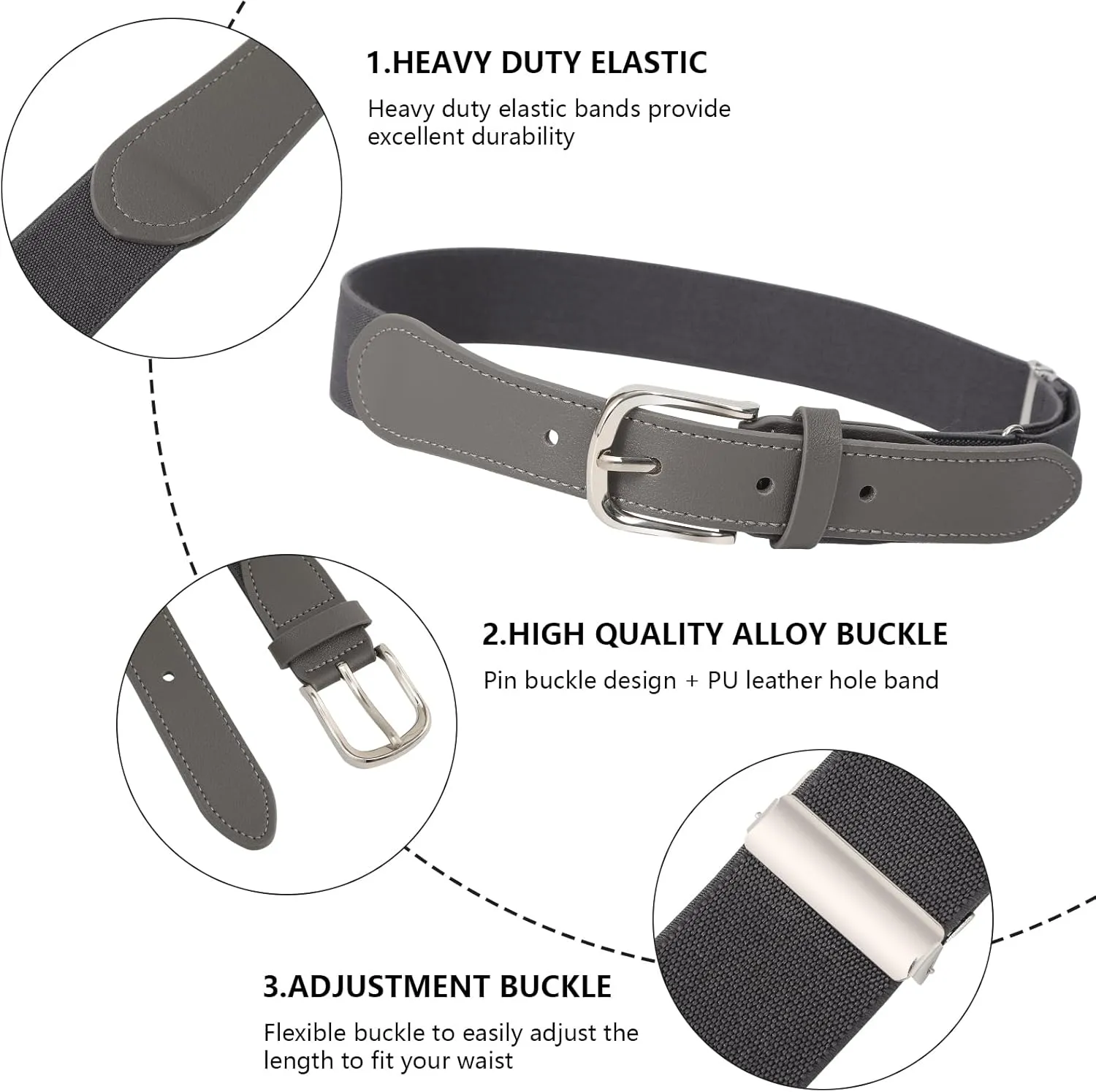 AWAYTR Adult and Youth Baseball Belt - Elastic Adjustable Softball Uniform Belts for Kids Boys and Girls
