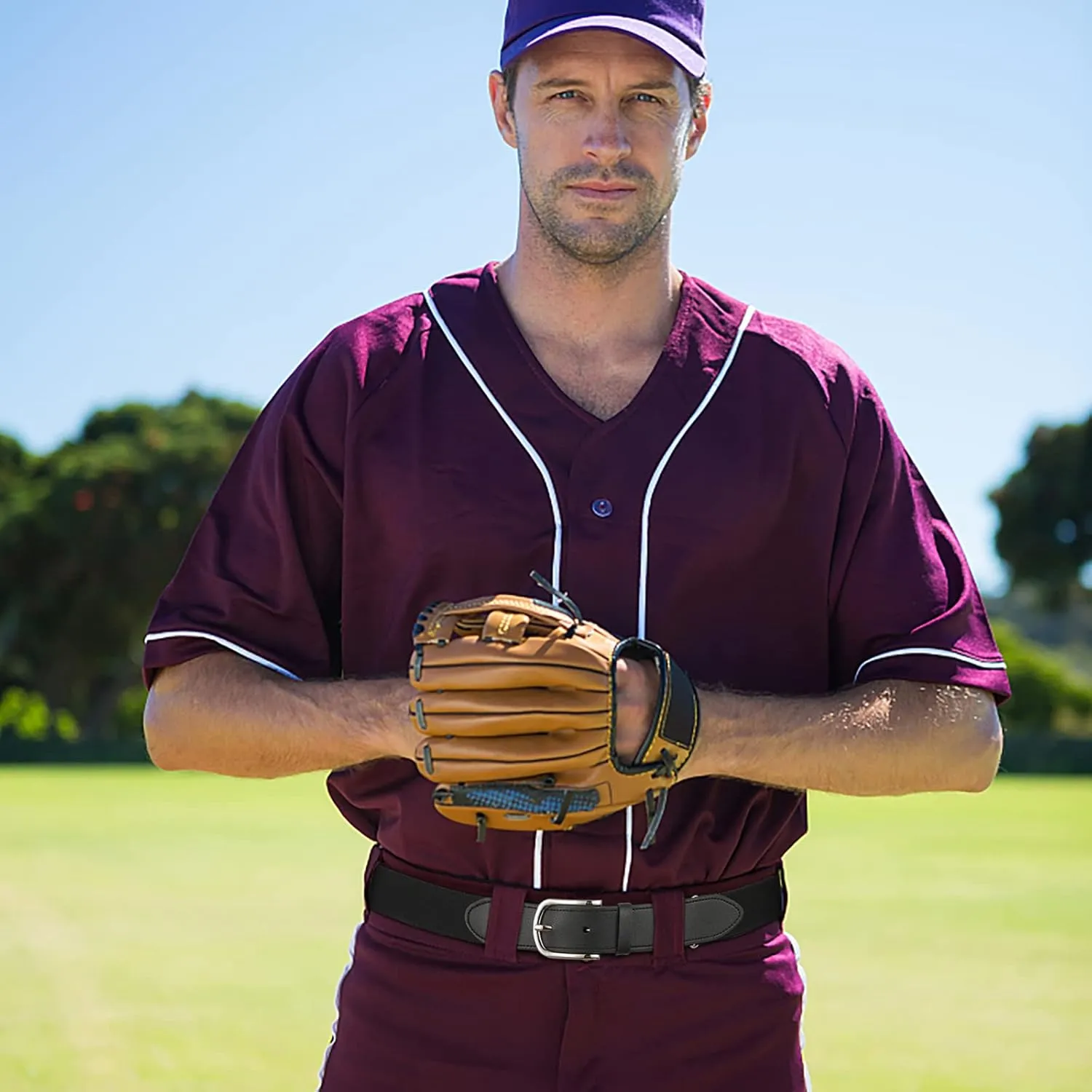 AWAYTR Adult and Youth Baseball Belt - Elastic Adjustable Softball Uniform Belts for Kids Boys and Girls