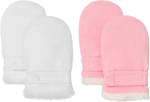 Baby Winter Mittens Newbron Adjustable Stay-On 0-12 Months Warm Gloves Sherpa Lined Fleece Infant Mittens Winter for Boy Girl
