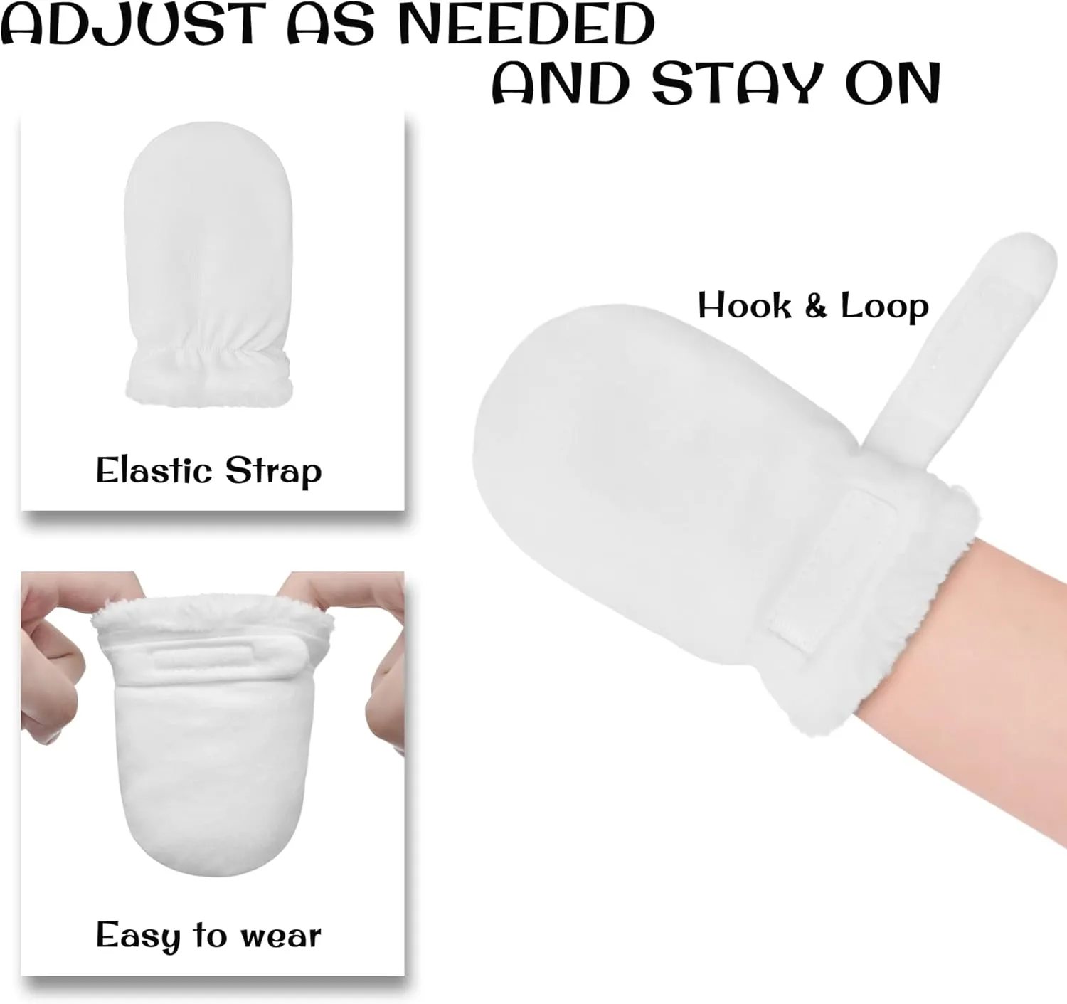 Baby Winter Mittens Newbron Adjustable Stay-On 0-12 Months Warm Gloves Sherpa Lined Fleece Infant Mittens Winter for Boy Girl