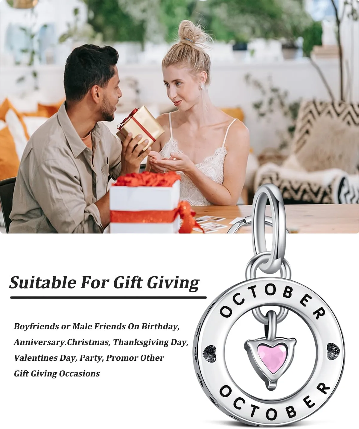 Birthstone Charms for Pandora Me Bracelet 925 Sterling Silver Simulated Birthstone Heart with CZ Charm Pendant Bracelet Necklace Jewelry Gifts
