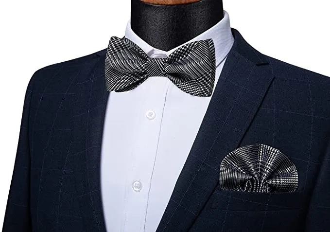Black and Grey Bow Tie Set-BTS487