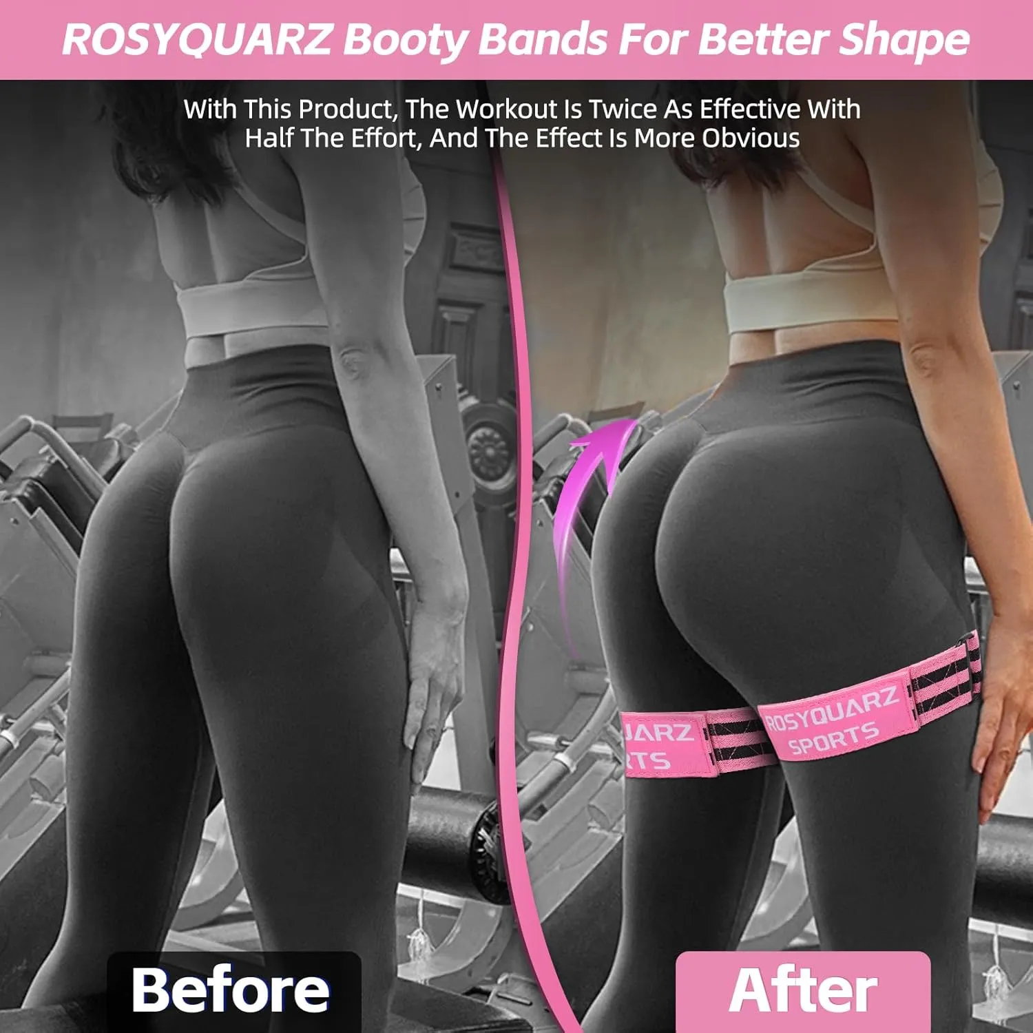 Booty Bands for Working Out, Blood Flow Restriction Bands for Women/Men, Adjustable Velcro Occlusion Resistance Bands BFR Training Bands for Glutes & Hip Building 2 Pack