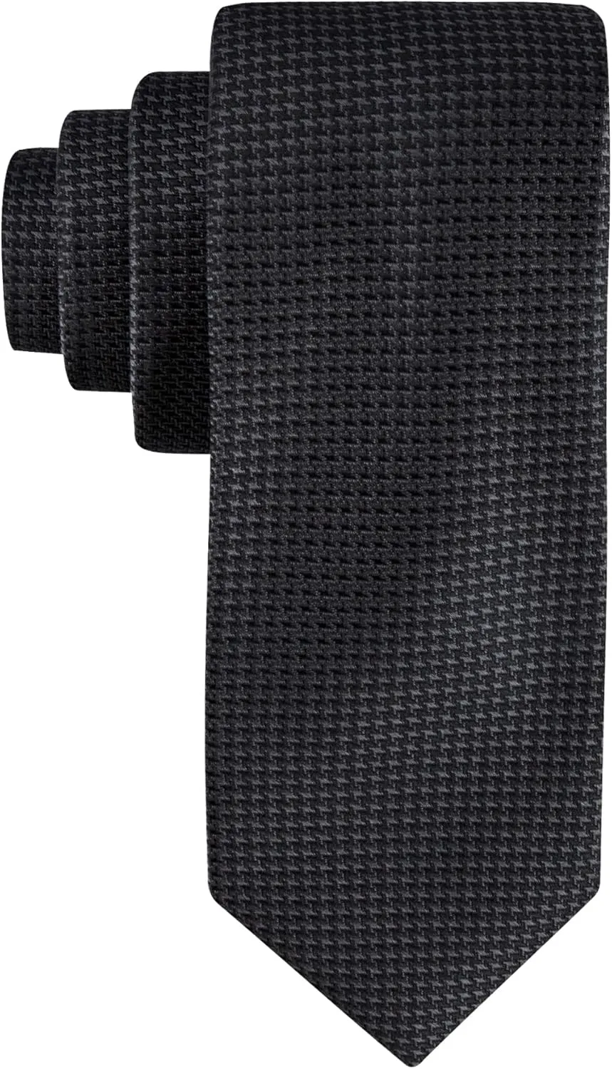 Calvin Klein Mens Black Solid and Pattern Neckties ??Standard and Extra Long Sizes