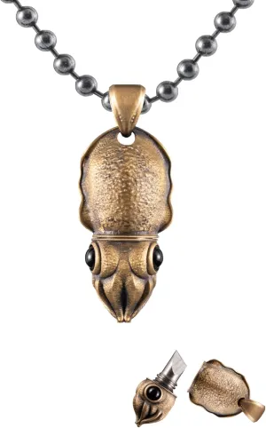 COPPERTIST.WU Cuttlefish Box Opener Pendant Necklace Cute Box Cutter Dangle Charm Squid Jewelry Gift for Men Women (Chain not included)