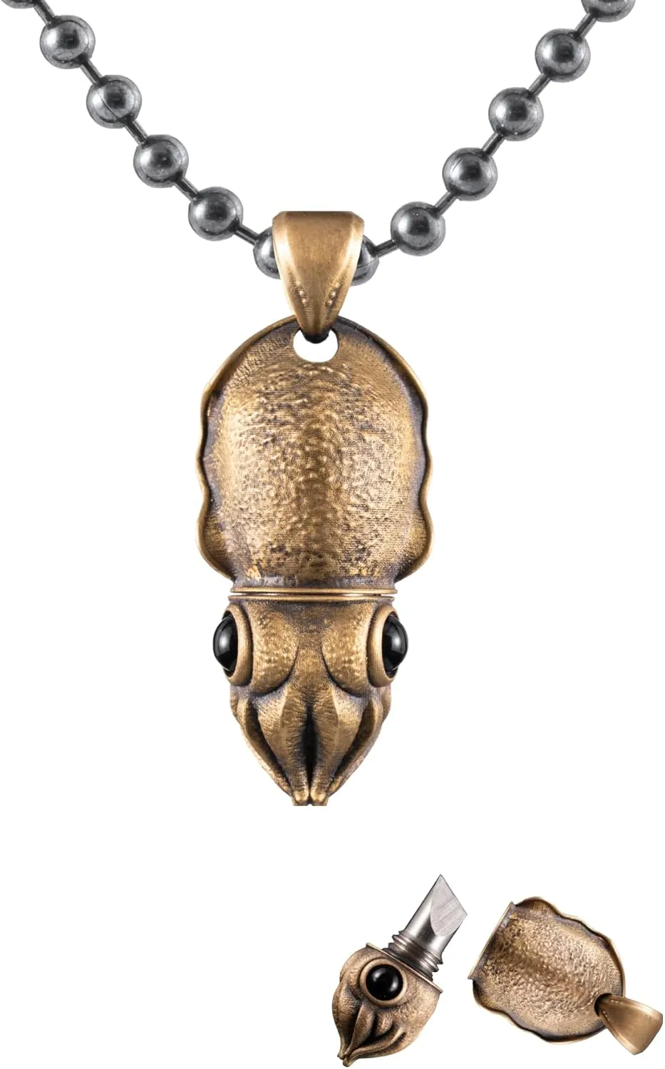 COPPERTIST.WU Cuttlefish Box Opener Pendant Necklace Cute Box Cutter Dangle Charm Squid Jewelry Gift for Men Women (Chain not included)
