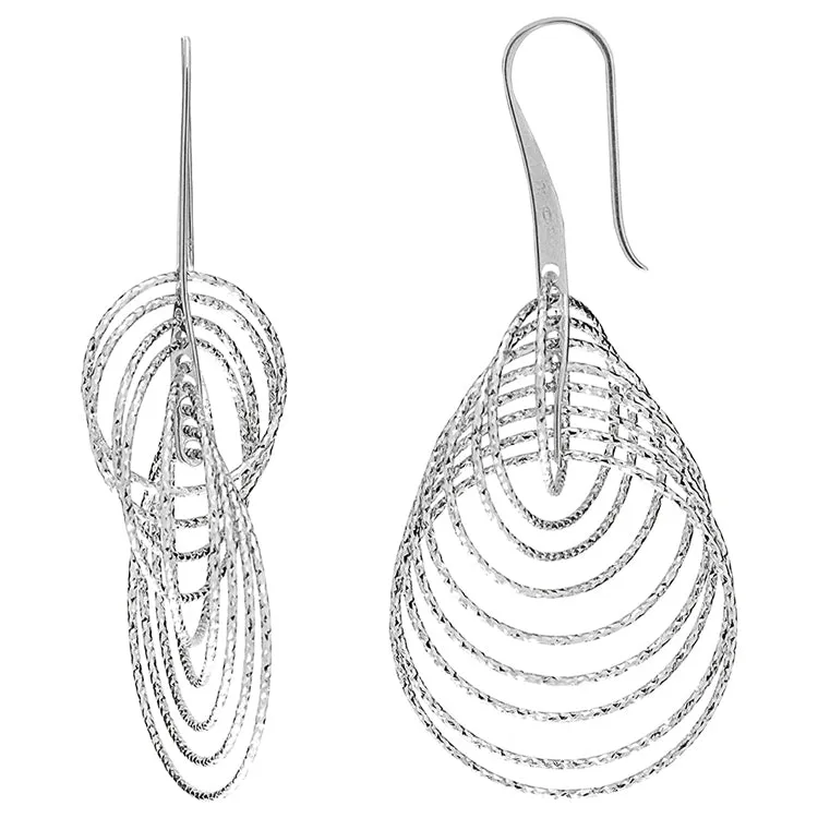 Diamond Cut Multi Dangle Earrings