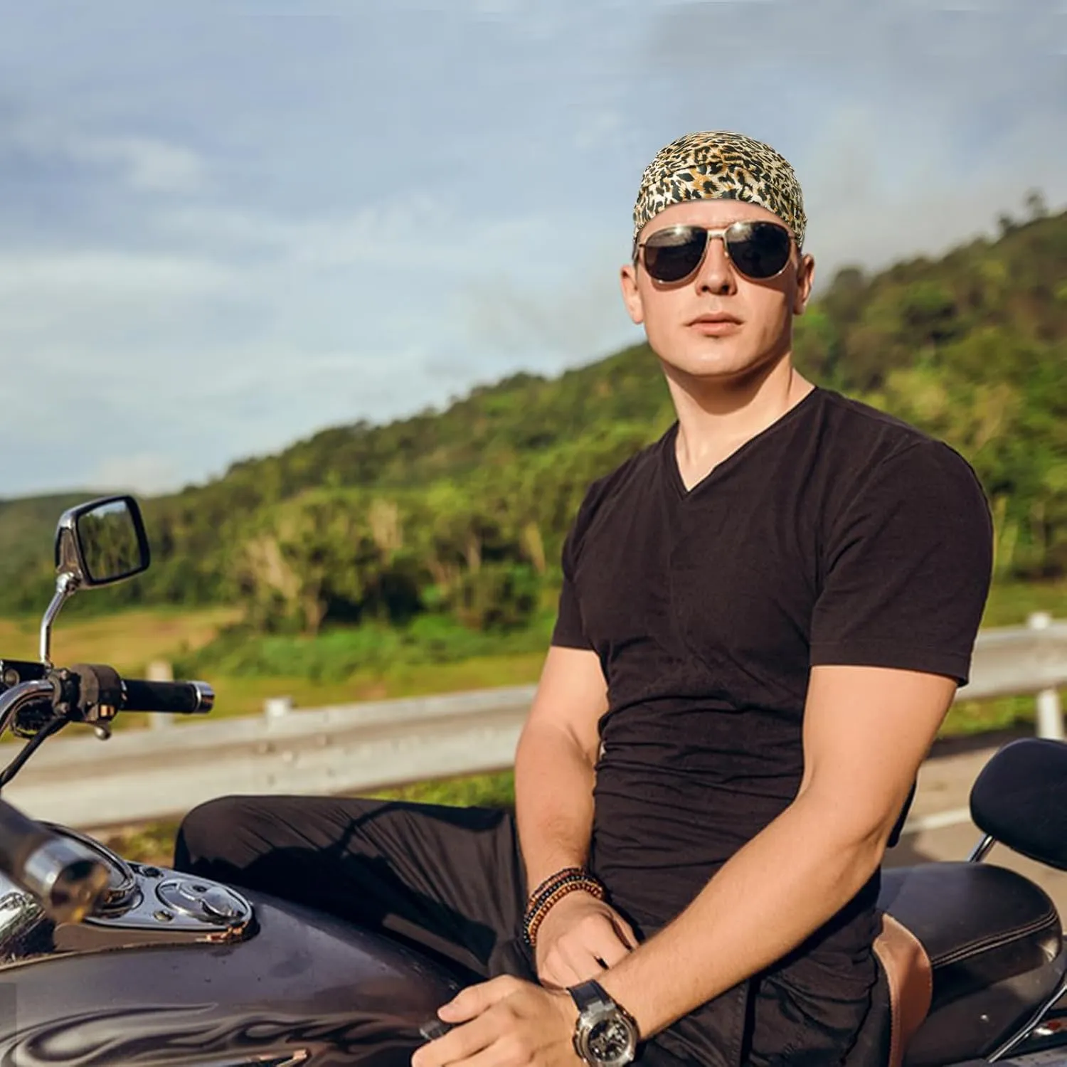 DOCILA Do Rags for Men Skull Cap Women Silk Helmet Liner Doo Rag Silky Motorcycle Head Wrap Bandana Cycling Satin Durags