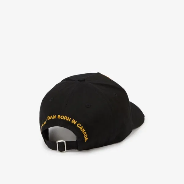 Dsquared2 Cotton Baseball Cap with Canadian Flag Applique, nero