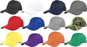 Gelante Plain Blank Baseball Caps Adjustable Back Strap Wholesale LOT 12 PC'S