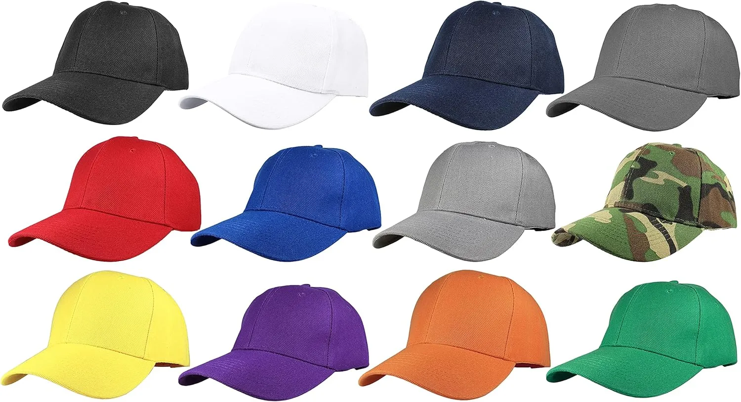 Gelante Plain Blank Baseball Caps Adjustable Back Strap Wholesale LOT 12 PC'S