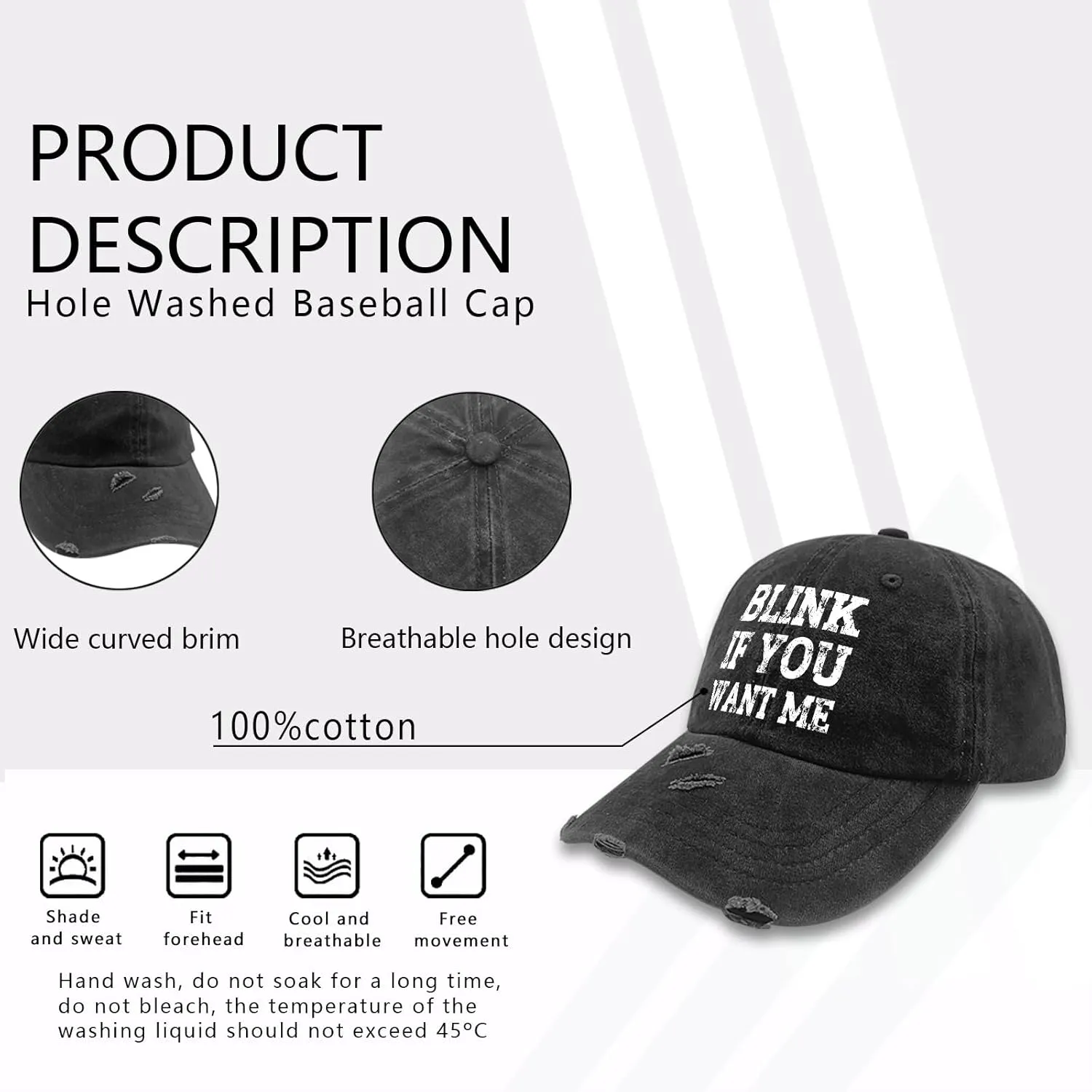 Go Ask Your Dad Hats for Men Washed Distressed Baseball Caps Vintage Washed Ball Cap Light Weight