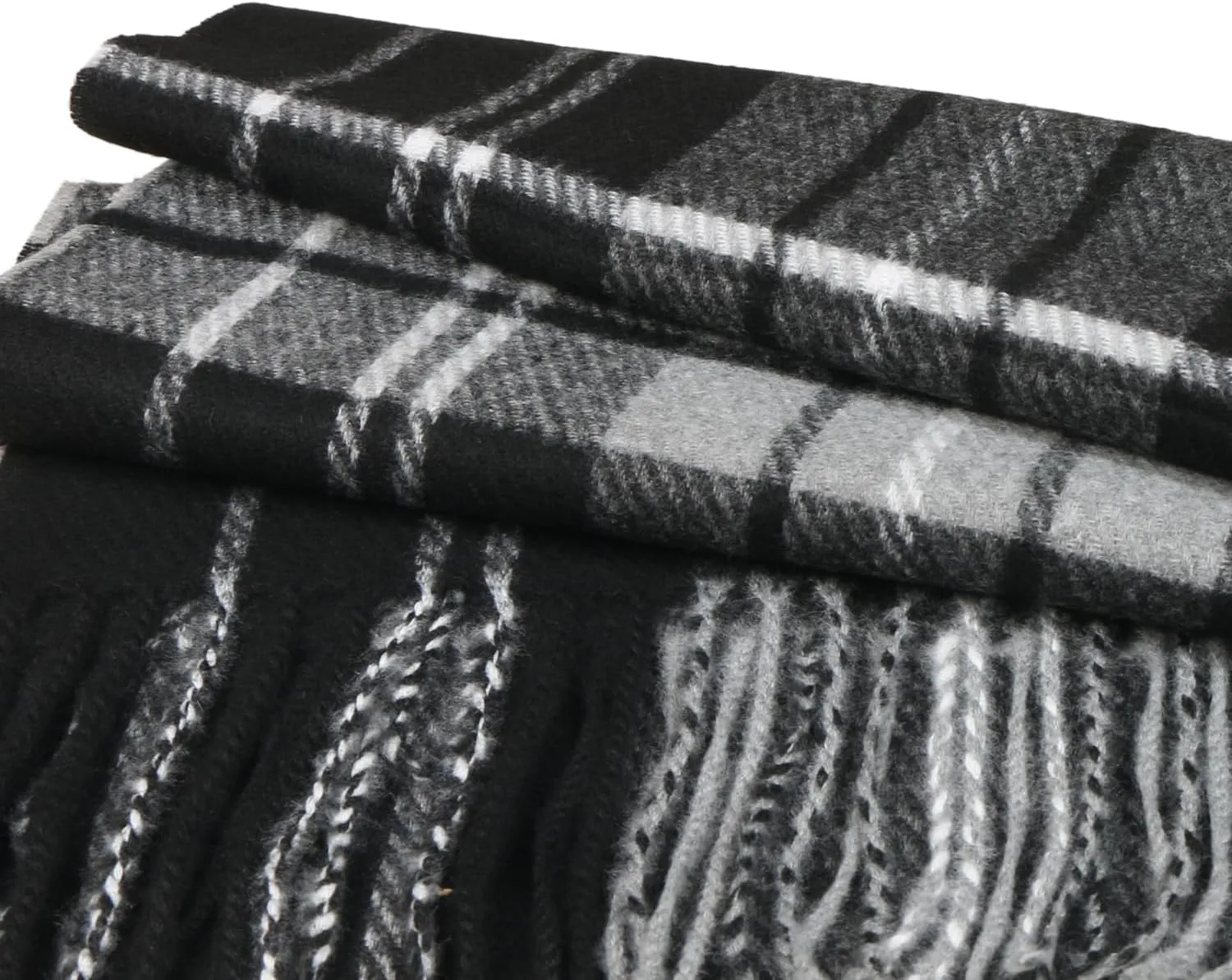 Herringbone Houndstooth Checked Pattern Cashmere Feel Classic Soft Luxurious Winter Scarf For Men Women