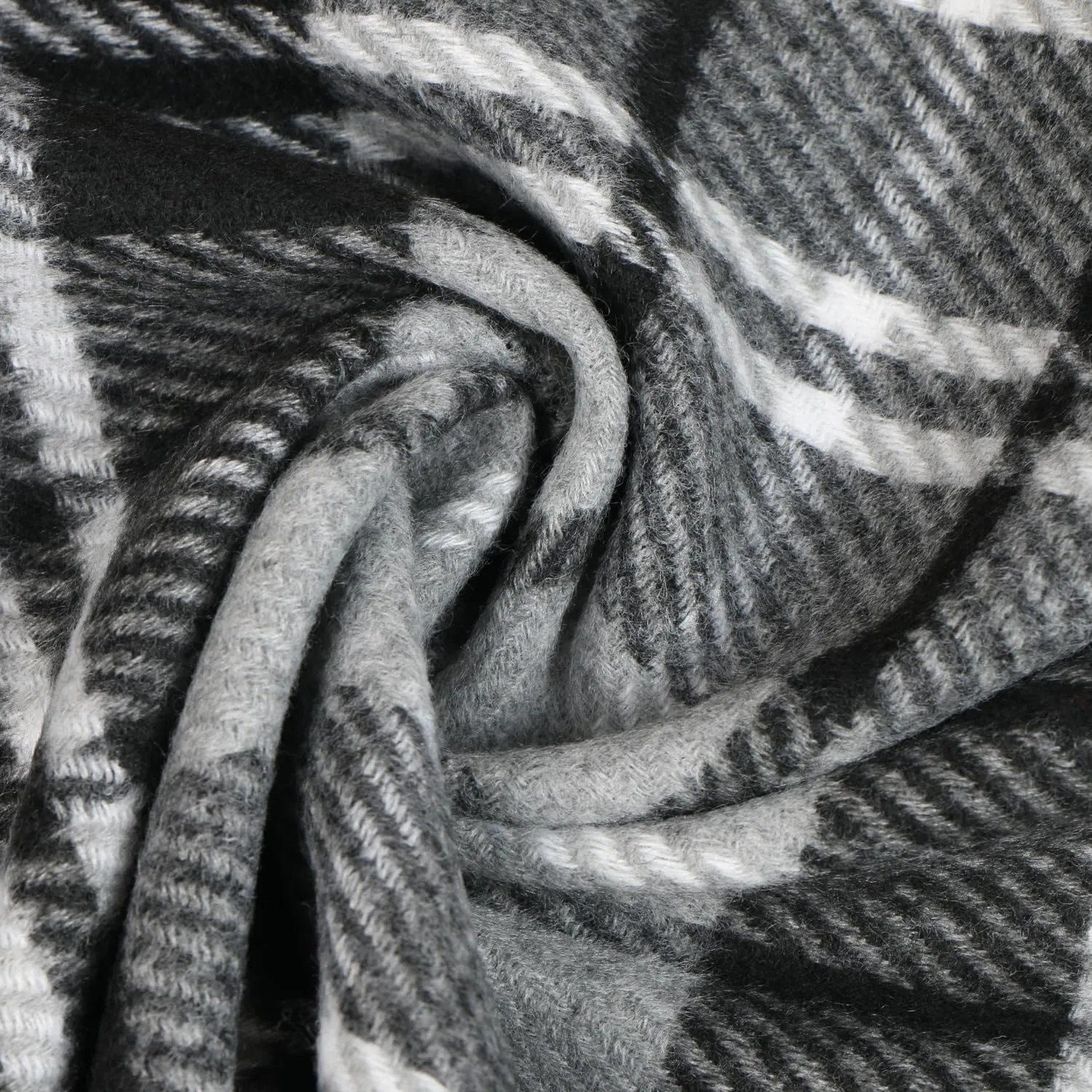 Herringbone Houndstooth Checked Pattern Cashmere Feel Classic Soft Luxurious Winter Scarf For Men Women