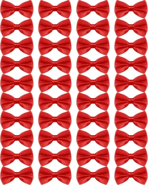 JaGely 40 Pcs Men's Bow Ties Pre Tied Tuxedo Formal Adjustable Clip On Bow Satin Bowtie for Men Costume Wedding Party