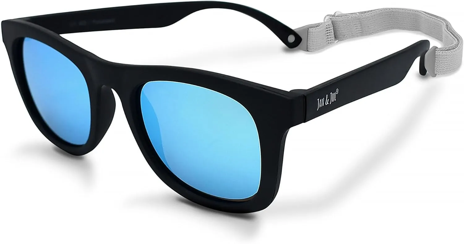 JAN & JUL Baby Toddler Kids Flexible UV-400 Polarized Sun-glasses with Strap for Girls Boys