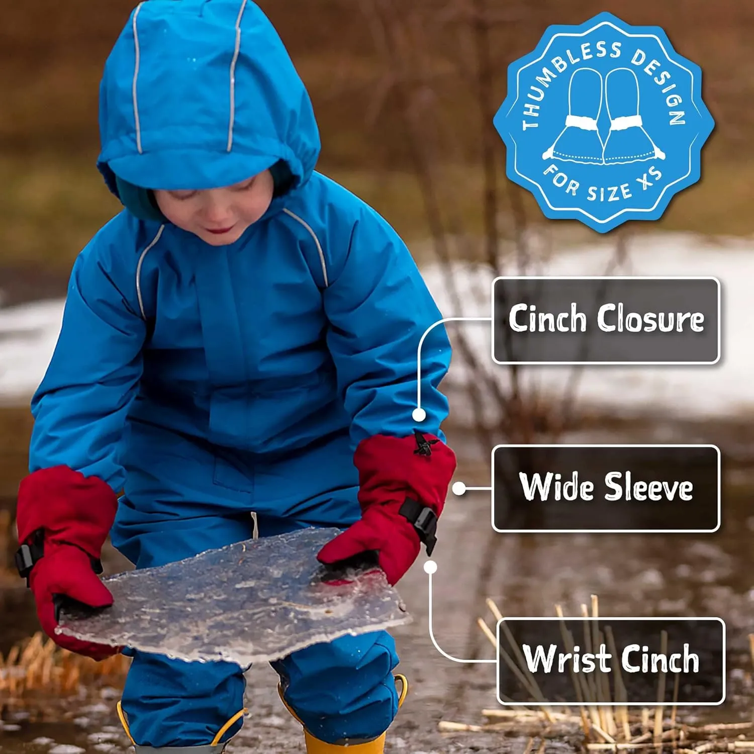 JAN & JUL Girls Insulated Waterproof Snow Mittens for Toddler and Kids