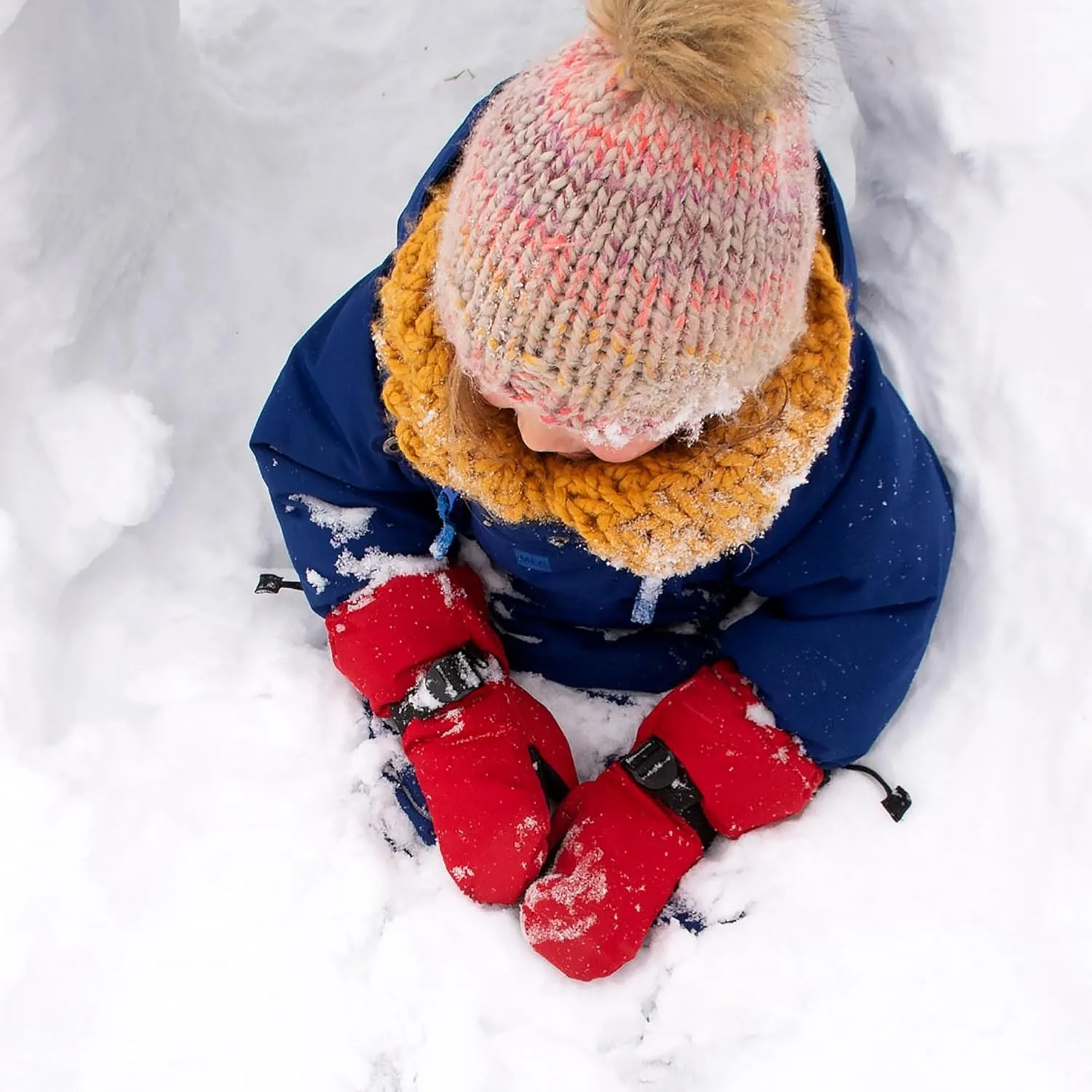 JAN & JUL Girls Insulated Waterproof Snow Mittens for Toddler and Kids