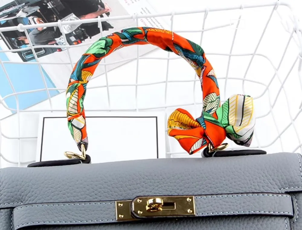 JERLA 100% Mulberry silk Scarf handbag wrap Tie Bundle Hair Ribbon Neckerchief Scarf for women men