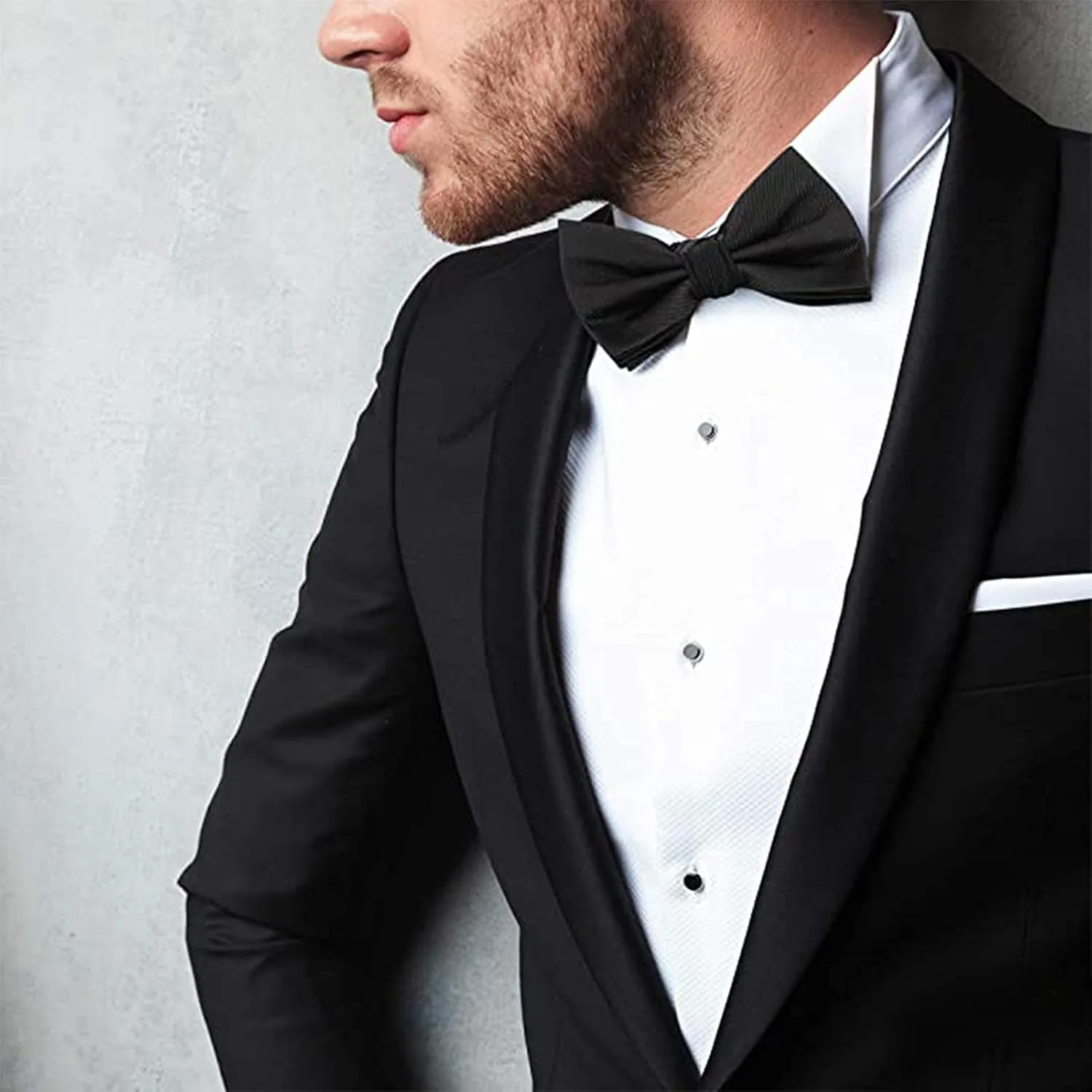 LUTHER PIKE SEATTLE Bow Ties For Men - Mens Woven Pre Tied Bowties, Bowtie Tuxedo Solid Color Formal Bow Tie for Costume
