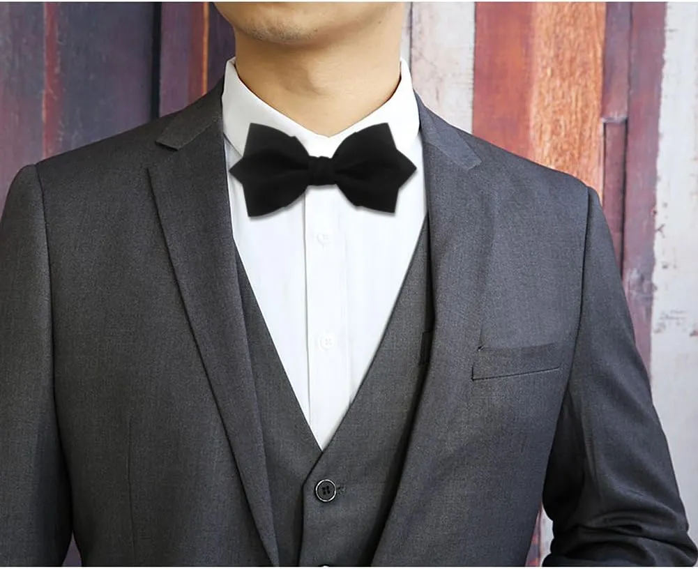 Mens Matte Satin Bowtie Solid Bow Ties