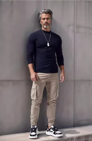 Mens Mock Turtleneck T-Shirts Long Sleeve Basic Undershirt Pullover Top