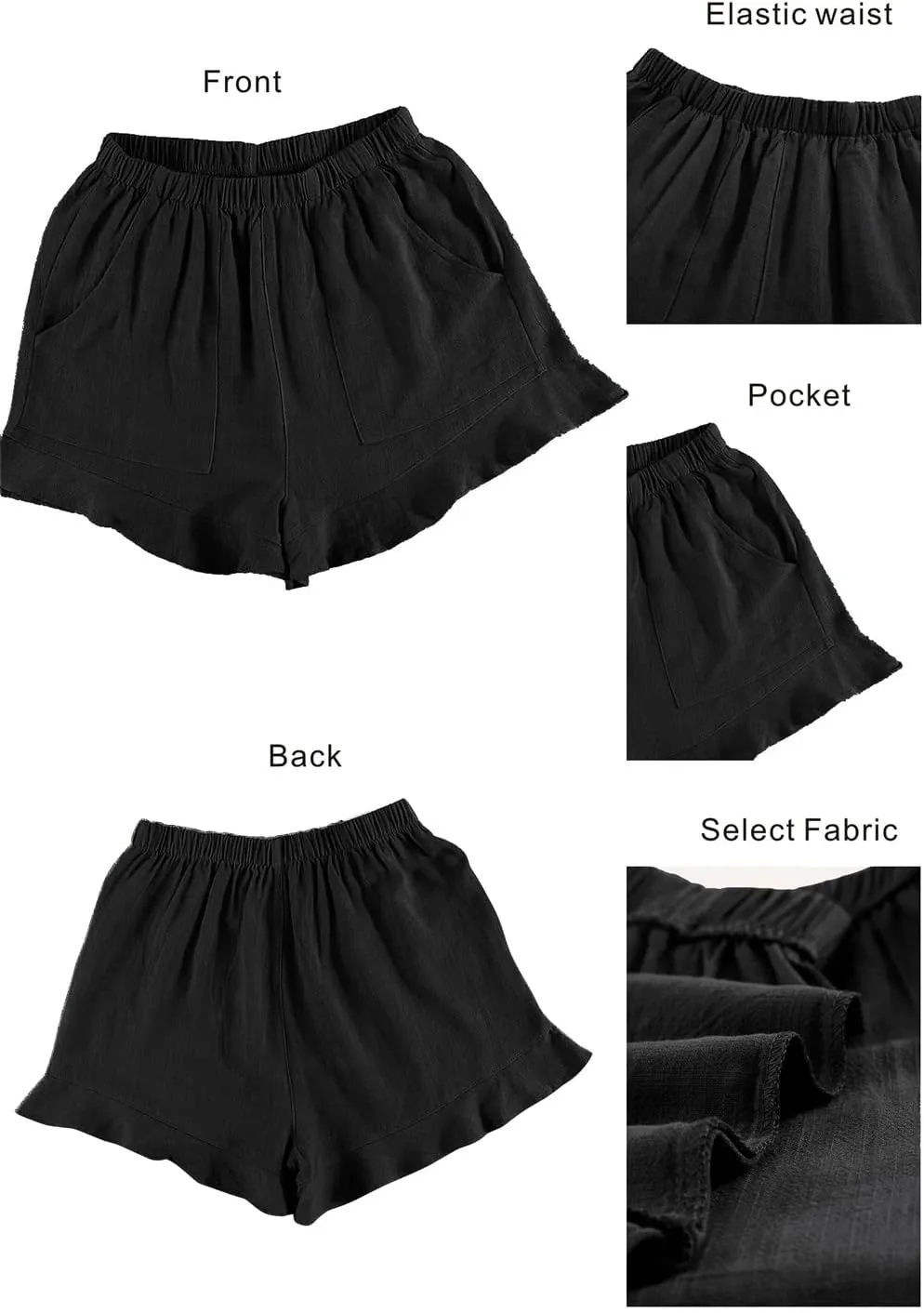 Mosucoirl Women Comfy Drawstring Casual Elastic Waist Pure Color Shorts Summer Beach Lightweight Short Pants with Pockets