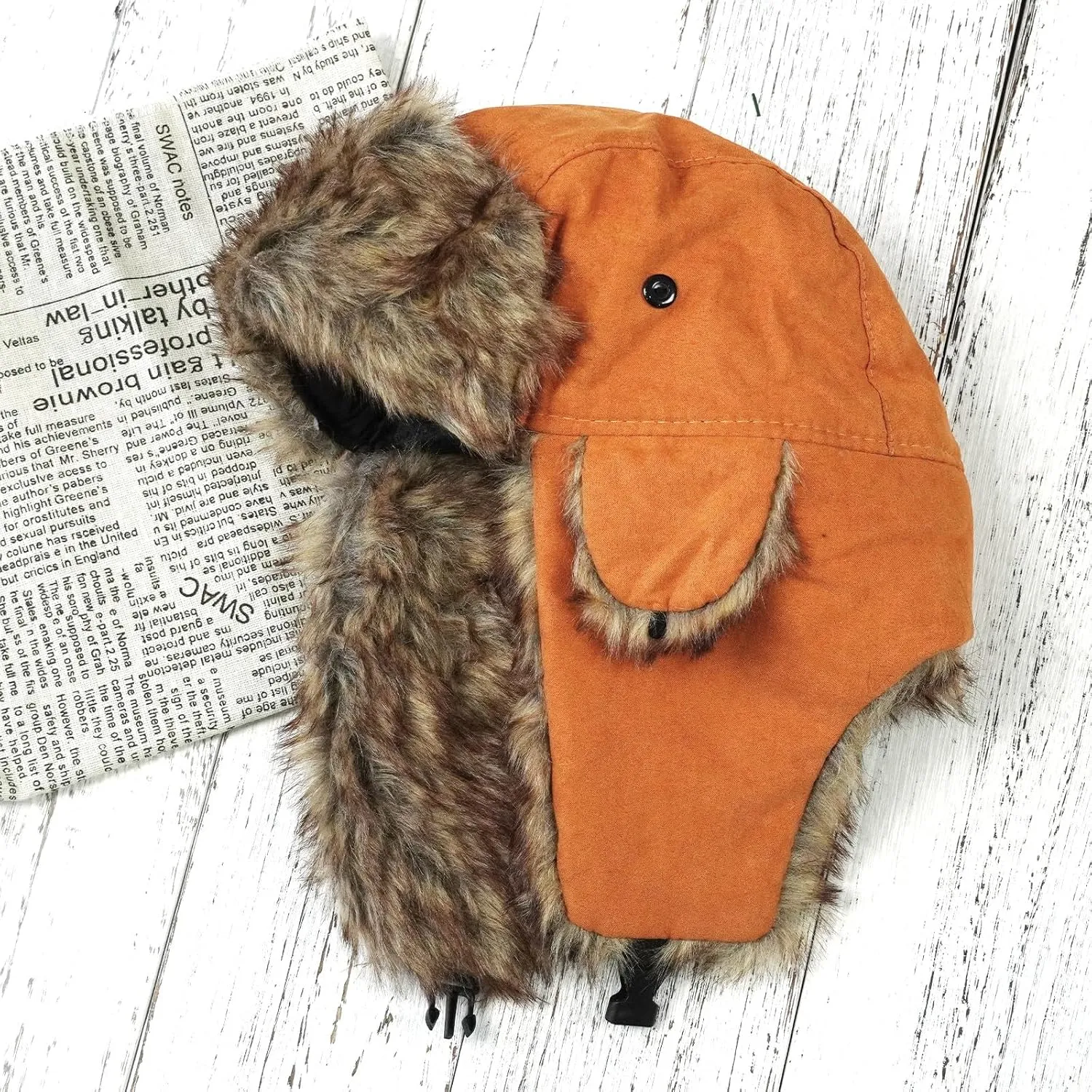 ONWAY Trapper Hat Winter Hats for Women Men with Faux Fur Ear Flaps