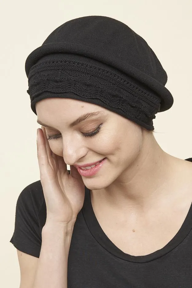 *Parkhurst Cotton Knit Pointelle Beret Topper Style#30014