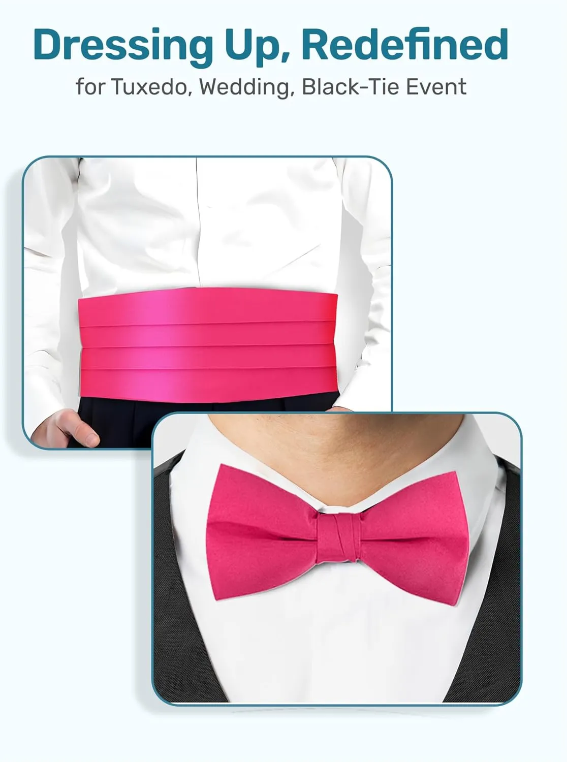S.H. Churchill & Co. Men's Formal Satin Bowtie and Cummerbund Set