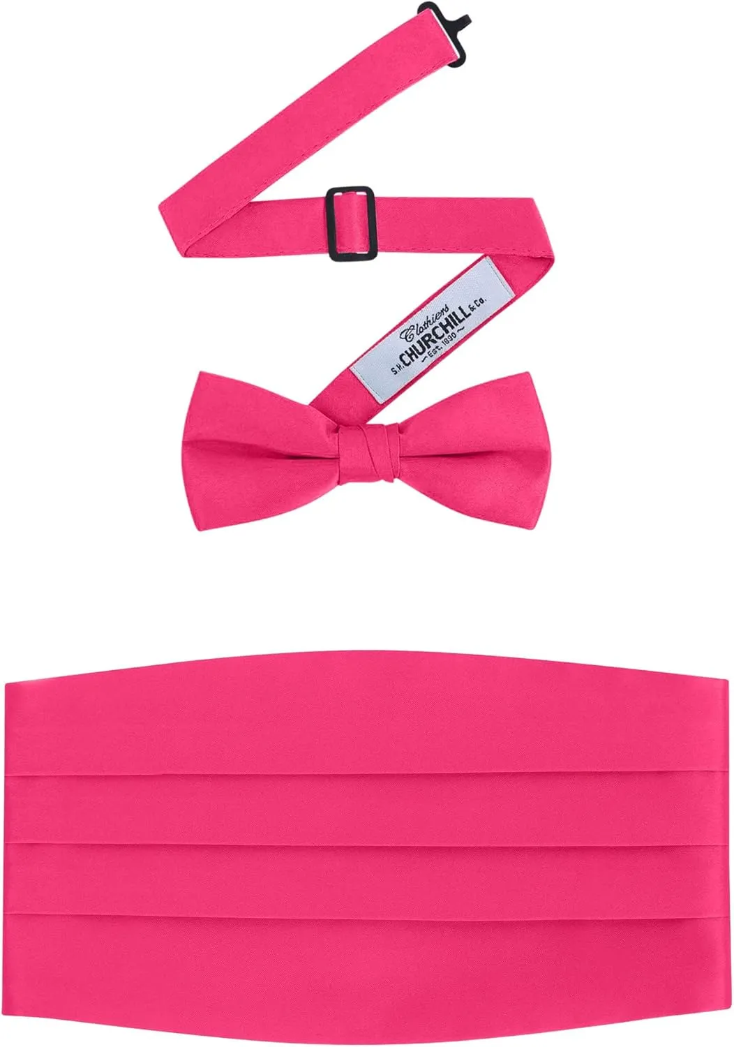 S.H. Churchill & Co. Men's Formal Satin Bowtie and Cummerbund Set