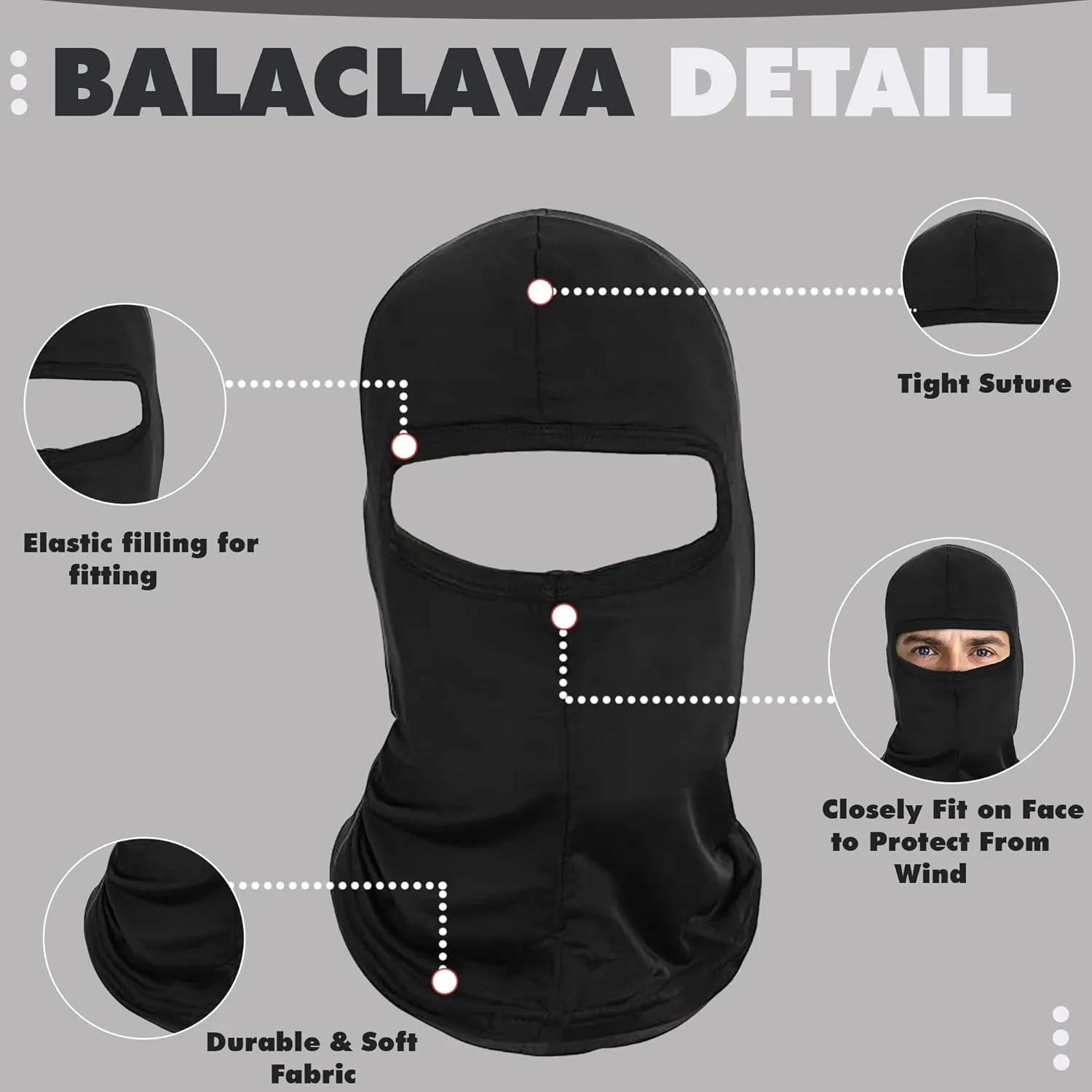 Silk Balaclava Face Mask Men - Breathable Under Helmet Wear Windproof Motorcycle Balaclava