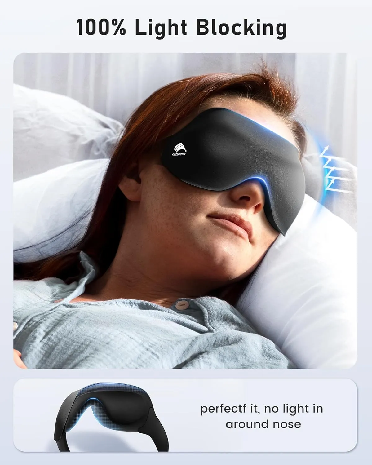 Sleep Eye Mask Blackout Lightweight: Side Sleep 3D Contoured for Lash Extensions - Zero Eye Pressure Adjustable Strap Washable - Women Men Airplane Travel Yoga Meditation Night Shift 3 Pcs