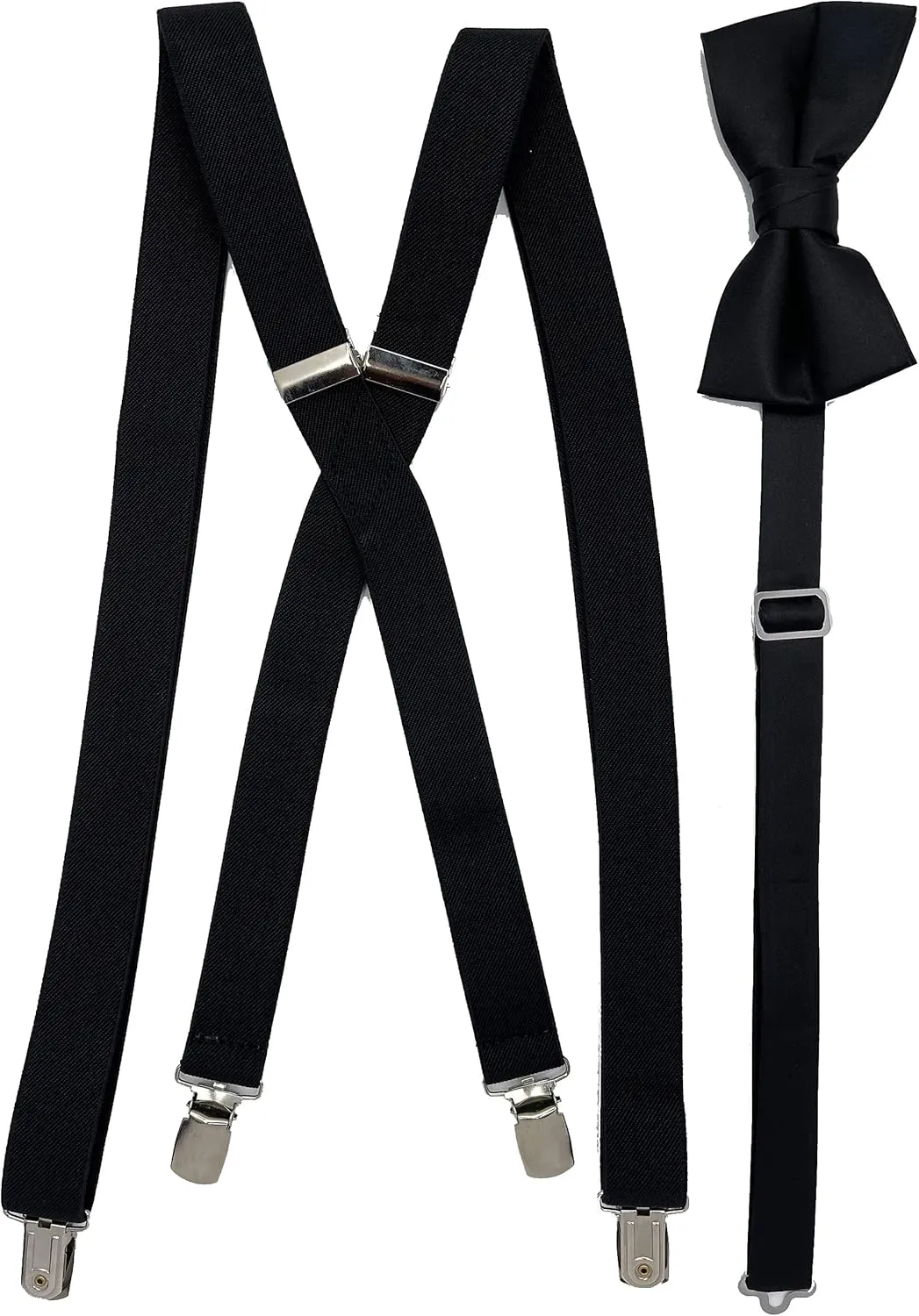Spencer J's Men's X Back Suspenders & Bowtie Set Variety of Colors