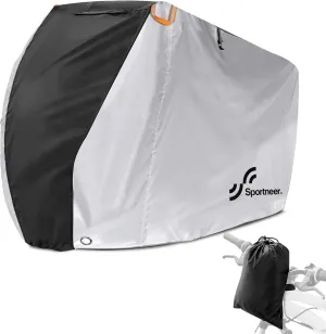 Sportneer Bike Cover: 190T Waterproof Outdoor Bicycle Covers with Anti-theft Lock Holes and Storage Bag, Covers Rain Sun UV Dust Wind proof for Mountain Road Electric Bike