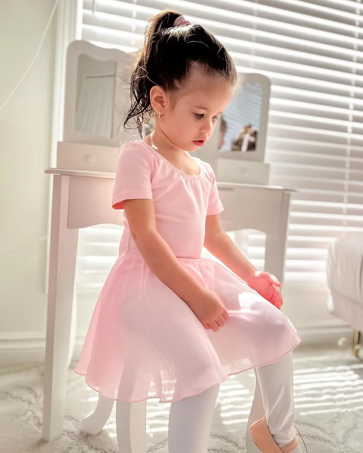 Stelle Ballet Leotards for Girls Dance Leotard with Skirt Toddler Ballet Outfit Criss-Cross Bow Back (Little/Big Kid)