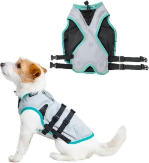 Suitical Dry Cooling Vest for Dogs | Canine Cooling Vest for Hot Weather | Dog Cool Down Jacket | Machine Washable | XS | Neck to Tail 10- 14 | Chest 16-24 Around | Neck Circumference 14 | Silver