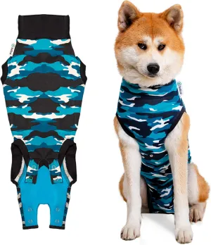 Suitical Recovery Suit for Dogs | Spay and Neutering Dog Surgery Recovery Suit for Male or Female | Soft Fabric for Skin Conditions | 2XL | Neck to Tail 31.5-36.2 | Blue Camouflage