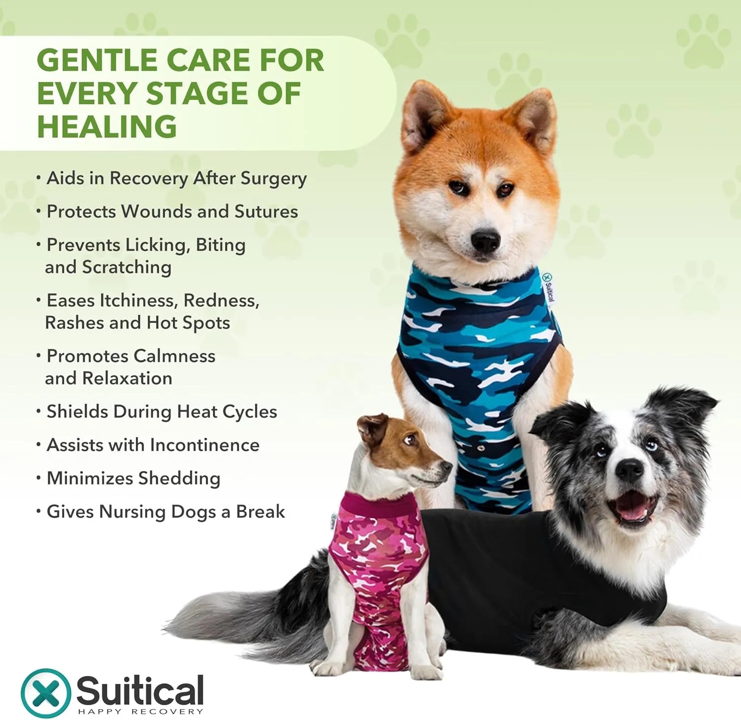 Suitical Recovery Suit for Dogs | Spay and Neutering Dog Surgery Recovery Suit for Male or Female | Soft Fabric for Skin Conditions | 2XL | Neck to Tail 31.5-36.2 | Blue Camouflage