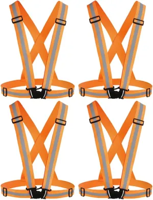 SUNSON Reflective Vest for Running Safety Vests Walking Gear High Visibility 2Pack Women Adjustable Hi Vis Reflector Straps Men at Night Work Cycling Hiking Jogging Dog Biking