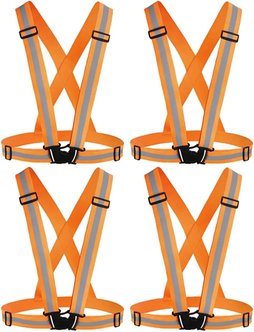 SUNSON Reflective Vest for Running Safety Vests Walking Gear High Visibility 2Pack Women Adjustable Hi Vis Reflector Straps Men at Night Work Cycling Hiking Jogging Dog Biking
