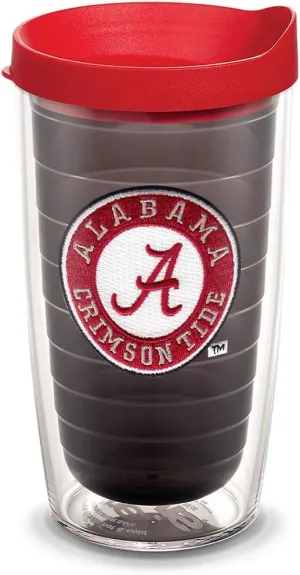 Tervis Made in USA Double Walled University of Alabama Crimson Tide Insulated Tumbler Cup Keeps Drinks Cold & Hot, 16oz, Quartz Emblem
